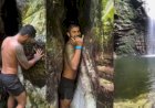 Cachoeira em Goiás viraliza por acesso estreito entre pedras