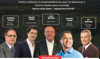 Vice-governador, prefeitos, deputados, vereadores e grandes empresários visitam obras do Antares Polo Aeronáutico, na segunda